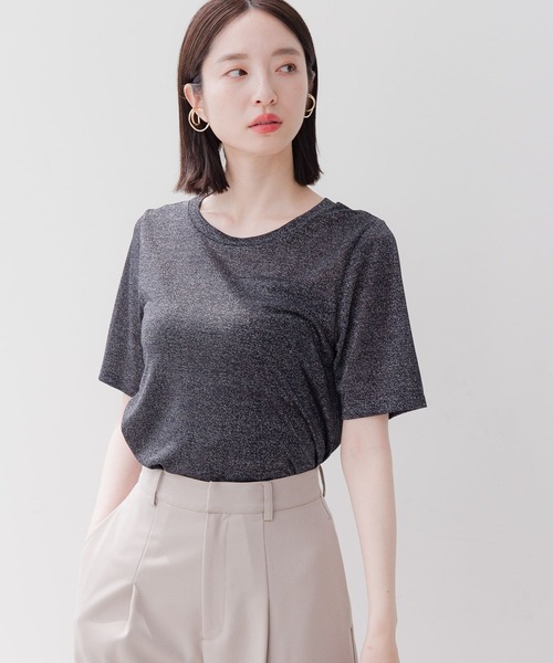 Andemiu（アンデミュウ）の「ラメカットＴ134418（Tシャツ/カットソー・レディース・シルバーグレー/ベージュ/ブラック・FREE）」の18枚目の写真