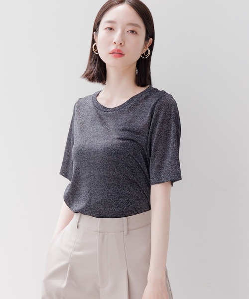 Andemiu（アンデミュウ）の「ラメカットＴ134418（Tシャツ/カットソー・レディース・シルバーグレー/ベージュ/ブラック・FREE）」の19枚目の写真