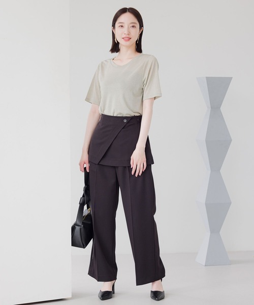 Andemiu（アンデミュウ）の「ラメカットＴ134418（Tシャツ/カットソー・レディース・シルバーグレー/ベージュ/ブラック・FREE）」の20枚目の写真