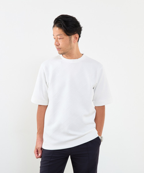 MEN'S MELROSE(メンズメルローズ)の「ブリスタージャガードクルーネックTシャツ(Tシャツ/カットソー・メンズ・ブラウン/ネイビー/ホワイト・3/2/4)」の15枚目の写真
