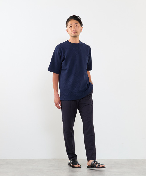 MEN'S MELROSE(メンズメルローズ)の「ブリスタージャガードクルーネックTシャツ(Tシャツ/カットソー・メンズ・ブラウン/ネイビー/ホワイト・3/2/4)」の5枚目の写真