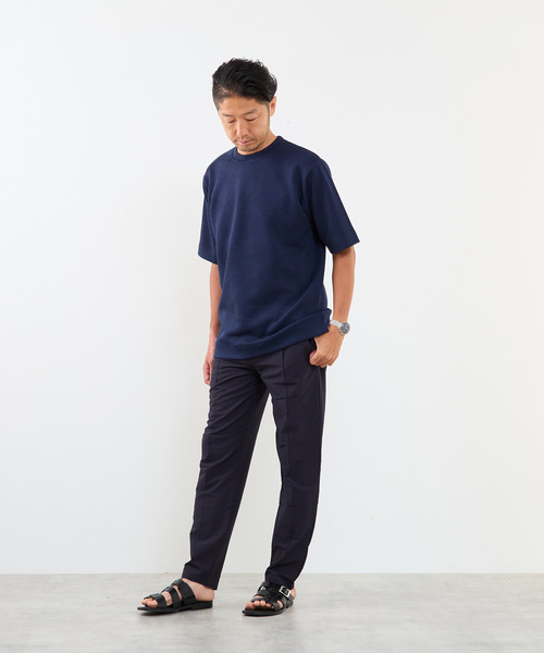 MEN'S MELROSE(メンズメルローズ)の「ブリスタージャガードクルーネックTシャツ(Tシャツ/カットソー・メンズ・ブラウン/ネイビー/ホワイト・3/2/4)」の4枚目の写真