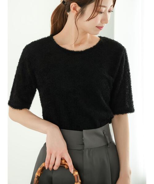 Te chichi(テチチ)の「プードルメッシュプルオーバー(Tシャツ/カットソー・レディース・ブラウン/オフホワイト/ブラック・F)」の3枚目の写真