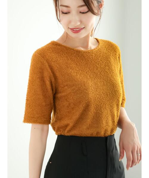 Te chichi(テチチ)の「プードルメッシュプルオーバー(Tシャツ/カットソー・レディース・ブラウン/オフホワイト/ブラック・F)」の4枚目の写真