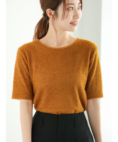 Te chichi(テチチ)の「プードルメッシュプルオーバー(Tシャツ/カットソー・レディース・ブラウン/オフホワイト/ブラック・F)」の8枚目の写真