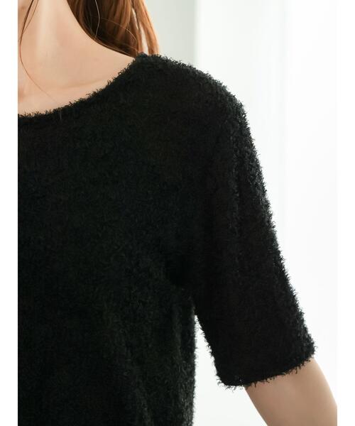 Te chichi(テチチ)の「プードルメッシュプルオーバー(Tシャツ/カットソー・レディース・ブラウン/オフホワイト/ブラック・F)」の14枚目の写真