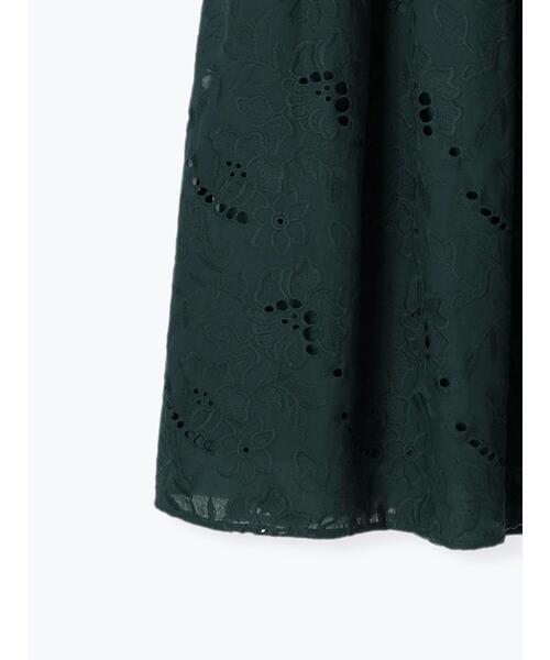 Samansa Mos2（サマンサ モスモス）の「カットワーク刺繍切替スカート（スカート・レディース・ブラック/オフホワイト/グリーン・F）」の17枚目の写真