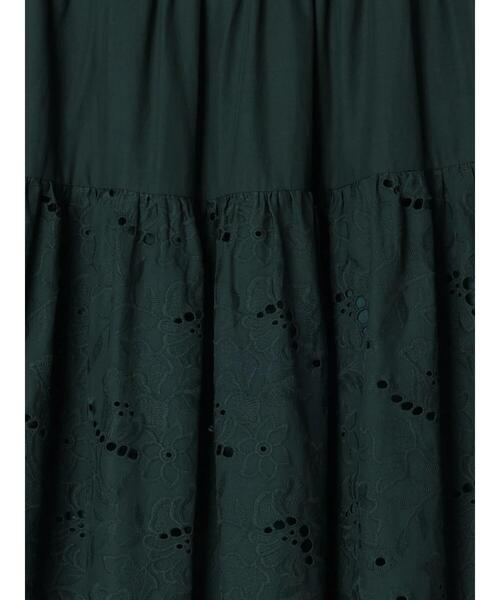 Samansa Mos2（サマンサ モスモス）の「カットワーク刺繍切替スカート（スカート・レディース・ブラック/オフホワイト/グリーン・F）」の15枚目の写真