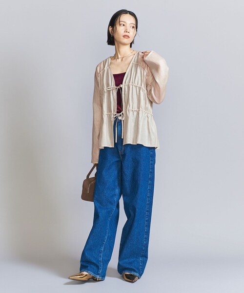 BEAUTY&YOUTH UNITED ARROWS(ビューティーアンドユースユナイテッドアローズ)の「シャーリング リボン シャツ(シャツ/ブラウス・レディース・ブラック/ベージュ・FREE)」の5枚目の写真