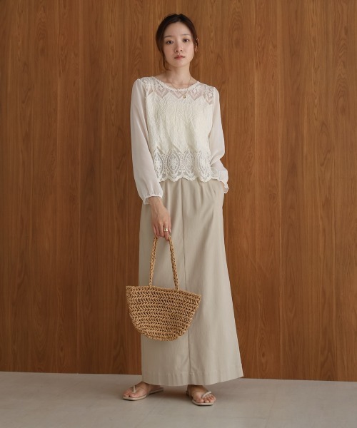 N21♡バックレース切替フワフワトップス♡