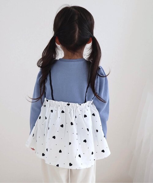 apres les cours（アプレレクール）の「ワッフルドッキングフレアTシャツ（Tシャツ/カットソー・キッズ・ブラック/サックスブルー/ピンク/レッド・80/90/100/110/120/130/140）」の20枚目の写真