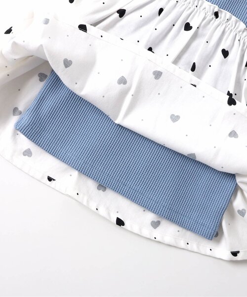 apres les cours（アプレレクール）の「ワッフルドッキングフレアTシャツ（Tシャツ/カットソー・キッズ・ブラック/サックスブルー/ピンク/レッド・80/90/100/110/120/130/140）」の13枚目の写真