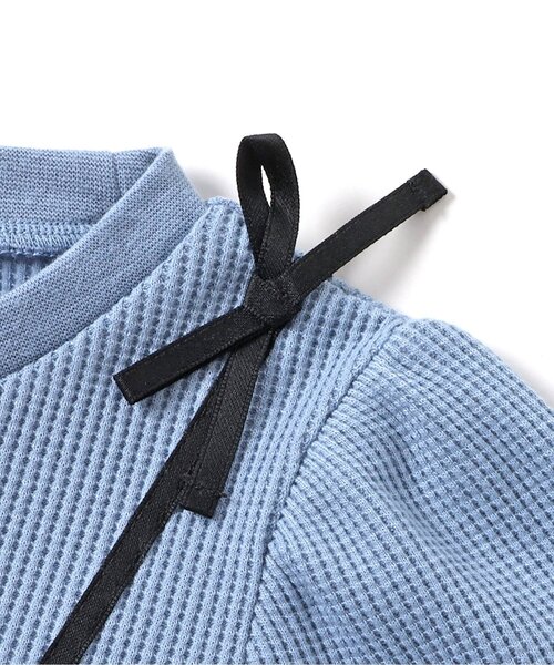 apres les cours（アプレレクール）の「ワッフルドッキングフレアTシャツ（Tシャツ/カットソー・キッズ・ブラック/サックスブルー/ピンク/レッド・80/90/100/110/120/130/140）」の8枚目の写真