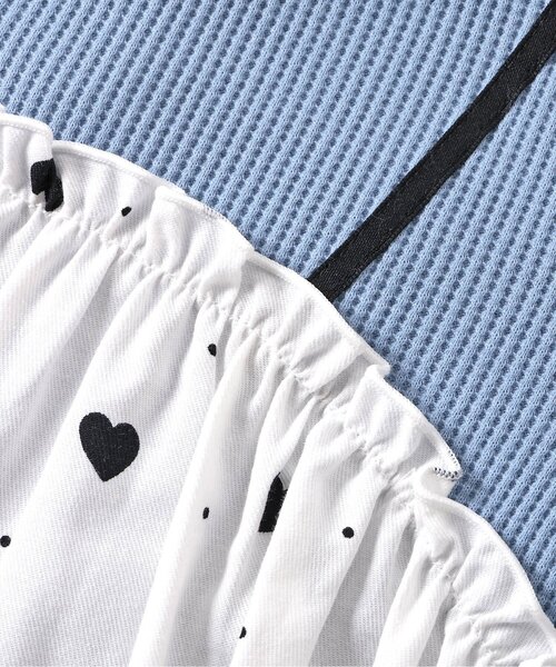 apres les cours（アプレレクール）の「ワッフルドッキングフレアTシャツ（Tシャツ/カットソー・キッズ・ブラック/サックスブルー/ピンク/レッド・80/90/100/110/120/130/140）」の7枚目の写真