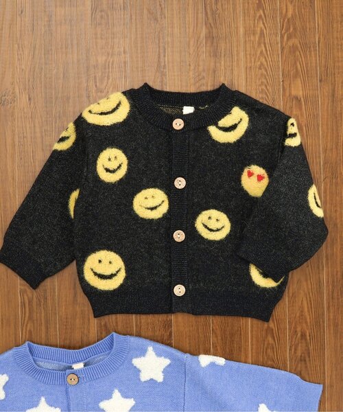 BREEZE（ブリーズ）の「総柄ジャガードカーディガン（カーディガン/ボレロ・キッズ・アイボリー/ブルー/チャコール・70/80）」の3枚目の写真