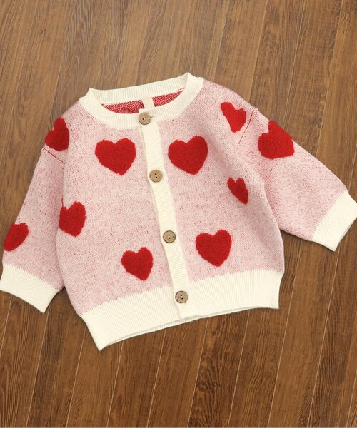 BREEZE（ブリーズ）の「総柄ジャガードカーディガン（カーディガン/ボレロ・キッズ・アイボリー/ブルー/チャコール・70/80）」の2枚目の写真