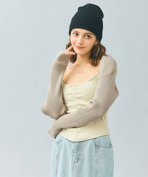 coca(coca)(コカ)の「ドルマン袖ニットカーディガン(カーディガン/ボレロ・レディース・カーキ/ブラック・L/M)」の8枚目の写真