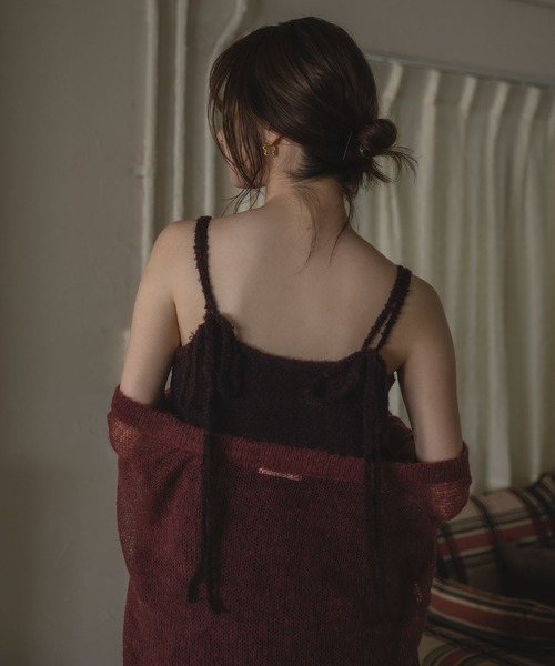 mideal(マイディール)の「iline knit camisole onepiece / アイラインニットキャミワンピース(ワンピース・レディース・ブラック/ブラウン系・FREE)」の3枚目の写真