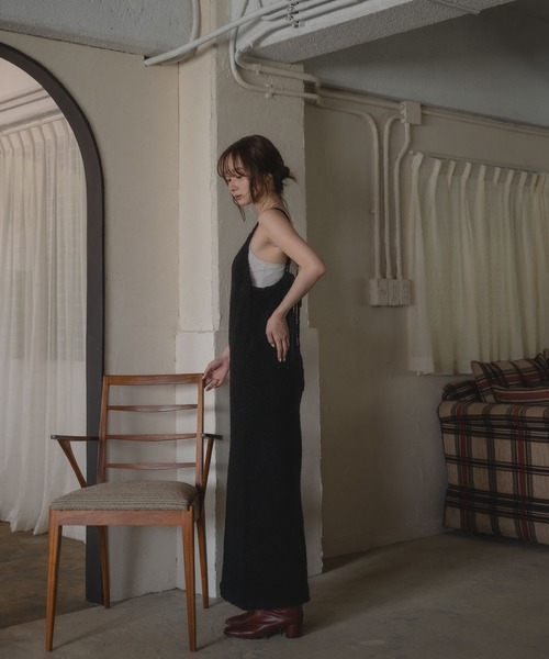 mideal(マイディール)の「iline knit camisole onepiece / アイラインニットキャミワンピース(ワンピース・レディース・ブラック/ブラウン系・FREE)」の10枚目の写真