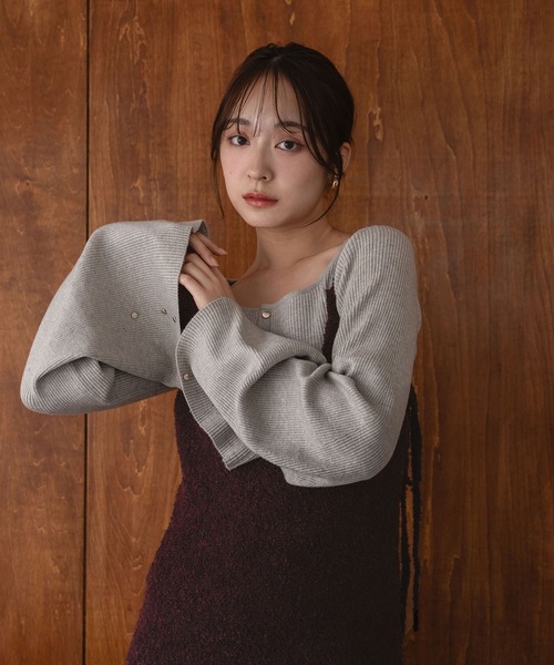 mideal(マイディール)の「iline knit camisole onepiece / アイラインニットキャミワンピース(ワンピース・レディース・ブラック/ブラウン系・FREE)」の18枚目の写真