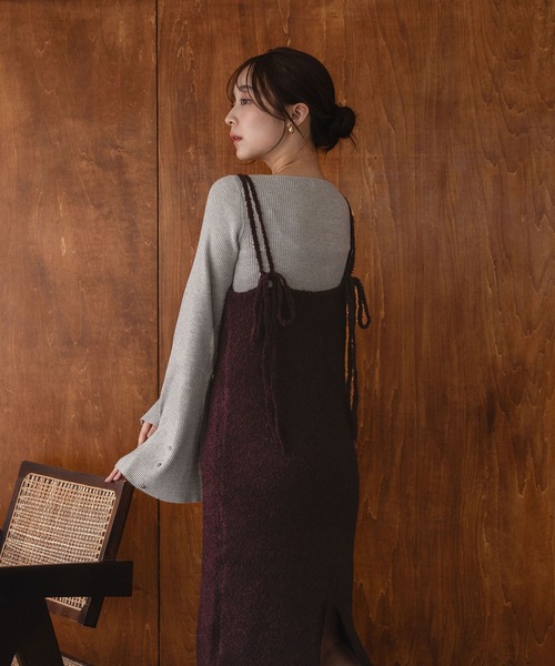 セール】iline knit camisole onepiece / アイラインニットキャミ  