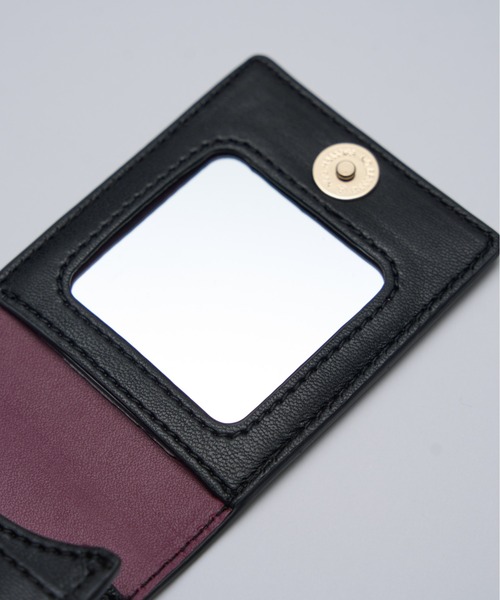 セール】fake leather lipcase with mirror / フェイクレザー