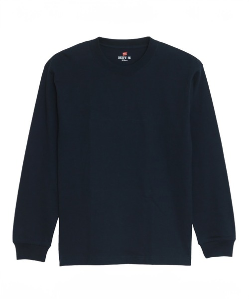 HANES（ヘインズ）の「Hanes BEEFY ロングスリーブTシャツ（Tシャツ/カットソー・メンズ・ホワイト/ブラック/杢グレー/ダークグレー/ネイビー・S/M/L/XL）」の5枚目の写真