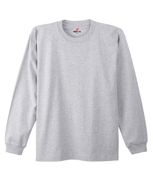 HANES（ヘインズ）の「Hanes BEEFY ロングスリーブTシャツ（Tシャツ/カットソー・メンズ・ホワイト/ブラック/杢グレー/ダークグレー/ネイビー・S/M/L/XL）」の9枚目の写真