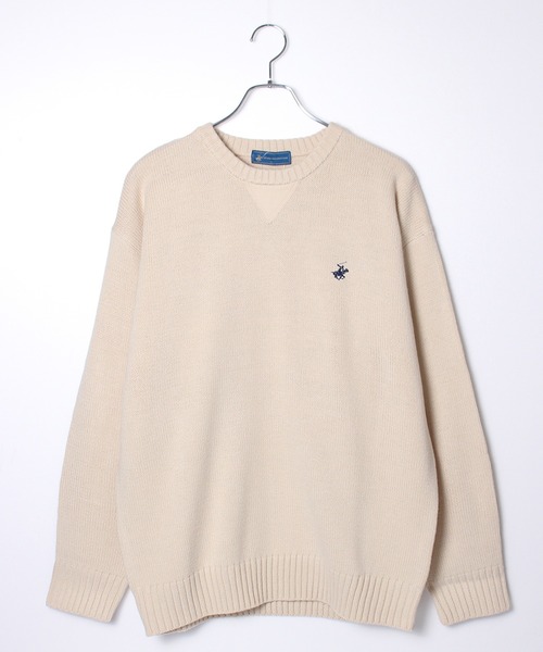 BEVERLY HILLS POLO CLUB(ビバリーヒルズポロクラブ)の「【BEVERLY HILLS POLO CLUB/ビバリーヒルズポロクラブ】ガゼット付きワンポイント刺繍クルーニット(ニット/セーター・メンズ・ネイビー/モカ/ワインレッド/ブラック系1/アイボリー/ブラック系2・M/LL/L)」の13枚目の写真