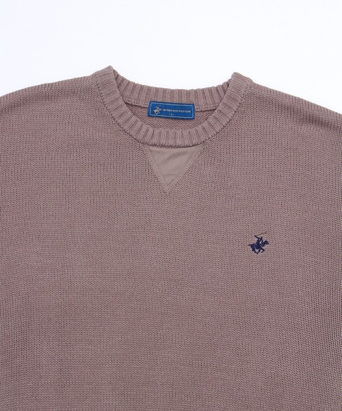 BEVERLY HILLS POLO CLUB(ビバリーヒルズポロクラブ)の「【BEVERLY HILLS POLO CLUB/ビバリーヒルズポロクラブ】ガゼット付きワンポイント刺繍クルーニット(ニット/セーター・メンズ・ネイビー/モカ/ワインレッド/ブラック系1/アイボリー/ブラック系2・M/LL/L)」の19枚目の写真
