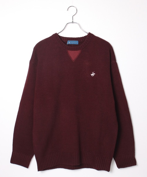 BEVERLY HILLS POLO CLUB(ビバリーヒルズポロクラブ)の「【BEVERLY HILLS POLO CLUB/ビバリーヒルズポロクラブ】ガゼット付きワンポイント刺繍クルーニット(ニット/セーター・メンズ・ネイビー/モカ/ワインレッド/ブラック系1/アイボリー/ブラック系2・M/LL/L)」の17枚目の写真