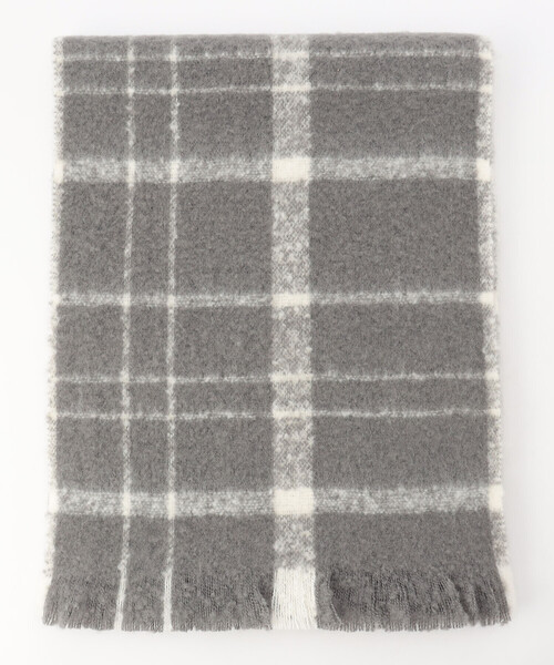 MONO　COMME CA（モノコムサ）の「シャギーチェック ストール（ストール/ショール・レディース・グレー/オフホワイト・FREE）」の5枚目の写真