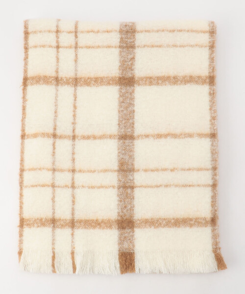 MONO　COMME CA（モノコムサ）の「シャギーチェック ストール（ストール/ショール・レディース・グレー/オフホワイト・FREE）」の6枚目の写真