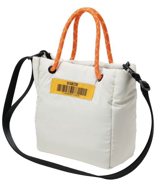 KiU（キウ）の「パフィートートバッグミニ（トートバッグ・レディース・オフホワイト/シルバー/ブラック・FREE）」の10枚目の写真