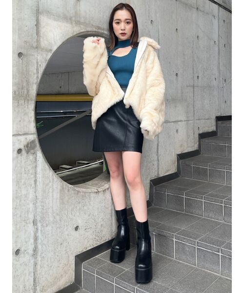 デザインステッチスクエアブーツ（ブーツ）｜MURUA（ムルーア）