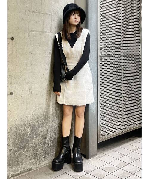 デザインステッチスクエアブーツ（ブーツ）｜MURUA（ムルーア）