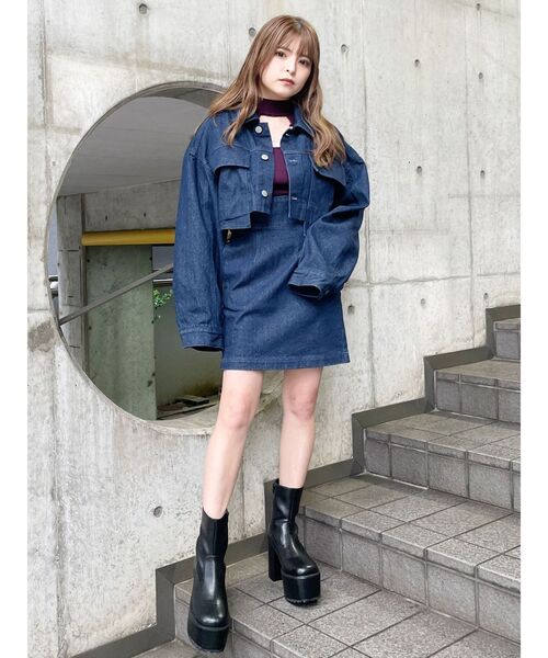 デザインステッチスクエアブーツ（ブーツ）｜MURUA（ムルーア）