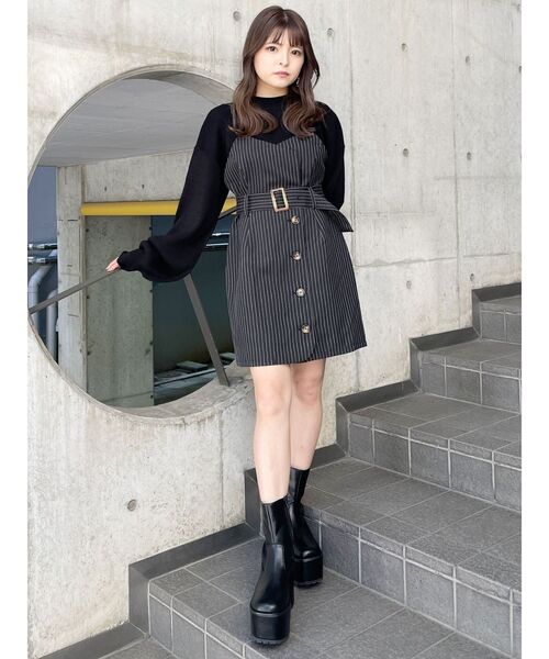 デザインステッチスクエアブーツ（ブーツ）｜MURUA（ムルーア）