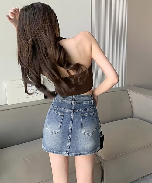 Miniministore(ミニミニストア)の「キュロットデニムスカート ハイウエスト(デニムスカート・レディース・ブラック/サックスブルー・XL/S/M/L)」の10枚目の写真