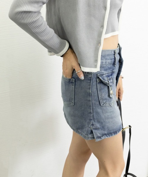 Miniministore(ミニミニストア)の「キュロットデニムスカート ハイウエスト(デニムスカート・レディース・ブラック/サックスブルー・XL/S/M/L)」の19枚目の写真