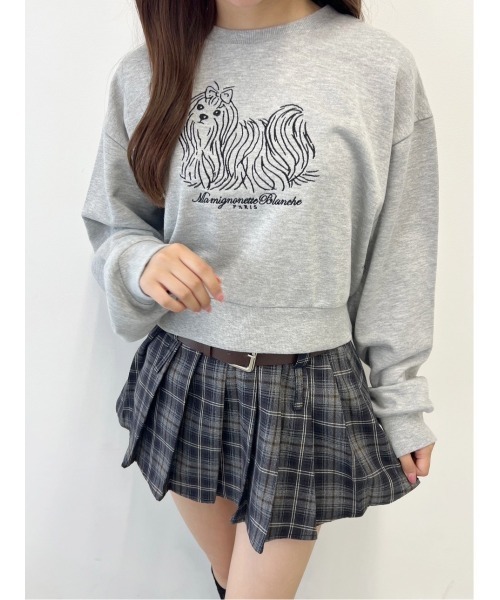 PHILLY（フィリー）の「【PHILLY】ドッグ刺繍ショートスウェット（スウェット・レディース・グレー/ホワイト・FREE）」の6枚目の写真
