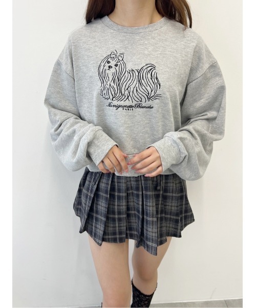 PHILLY（フィリー）の「【PHILLY】ドッグ刺繍ショートスウェット（スウェット・レディース・グレー/ホワイト・FREE）」の8枚目の写真