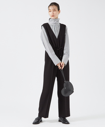 qualite | ダブルクロスドロストオールインワン/オフィスカジュアル/オケージョン(つなぎ/オールインワン)