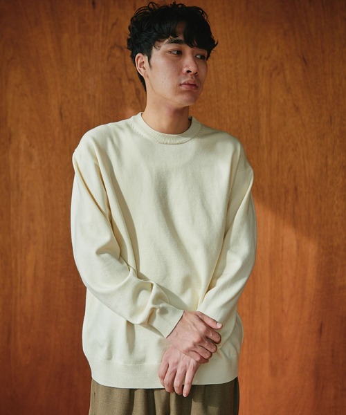 URBAN RESEARCH DOORS(アーバンリサーチドアーズ)の「『UR TECH 200日ニット』クルーネックプルオーバー(ニット/セーター・メンズ・オフホワイト/ブルー/チャコールグレー・MEDIUM/LARGE/X-LARGE)」の9枚目の写真