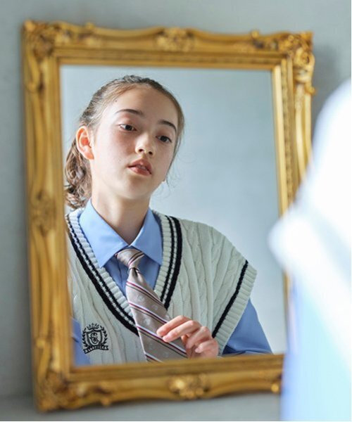 pom ponette junior（ポンポネットジュニア）の「*ストライプネクタイ（ネクタイ・キッズ・エンジ/ベージュ/ブルー・FREE）」の9枚目の写真