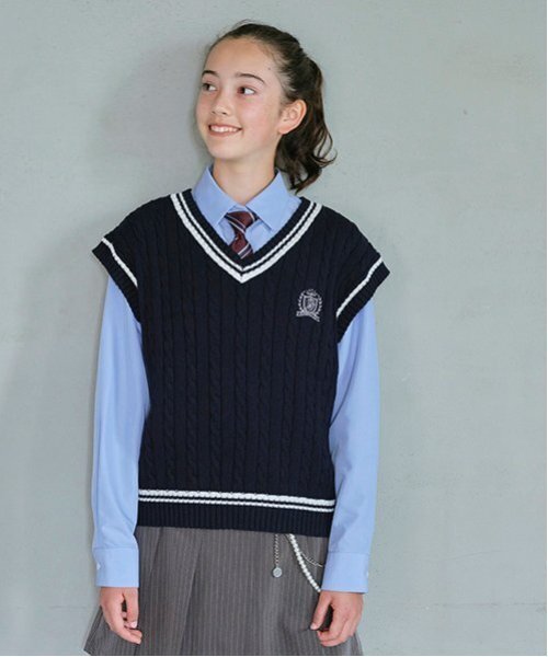 pom ponette junior（ポンポネットジュニア）の「*ストライプネクタイ（ネクタイ・キッズ・エンジ/ベージュ/ブルー・FREE）」の12枚目の写真