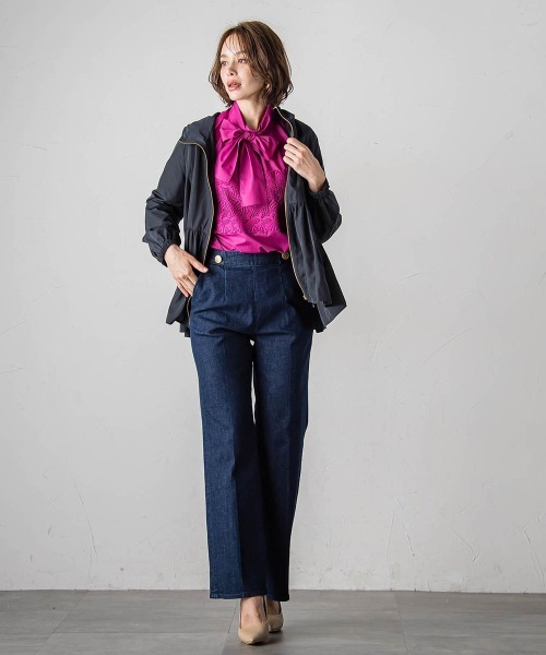 セール】袖レースブラウス≪洗濯機で洗える≫（シャツ/ブラウス