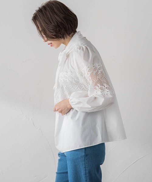 Viaggio Bluビァッジョブルー♡レース柄半袖ブラウス♡ホワイト 楽天市場】2WAY袖レースブラウス／ビアッジョブルー（Viaggio