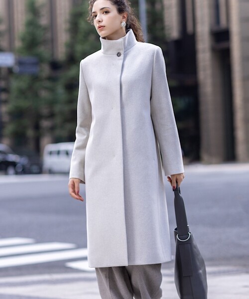 インディヴィ コート 13号新品タグ付き セール】【ウール】名品スタンドカラーコート（その他アウター