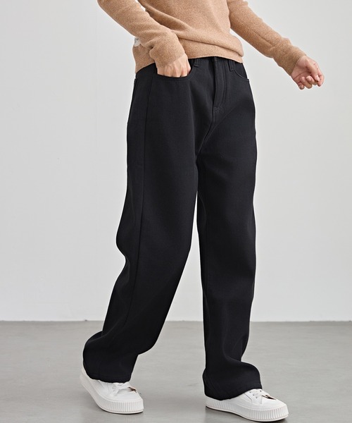 Lace Ladies（レースレディース）の「裏起毛 ハイウエスト ストレート デニム パンツ（デニムパンツ・レディース・ライトブルー/ブラック/グレー・S/M/L/XL/XS）」の8枚目の写真